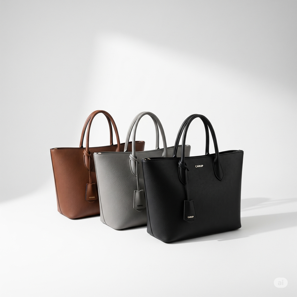 Carup LuxeTote – Premium Leather-Trim Tote for Work & Daily Elegance